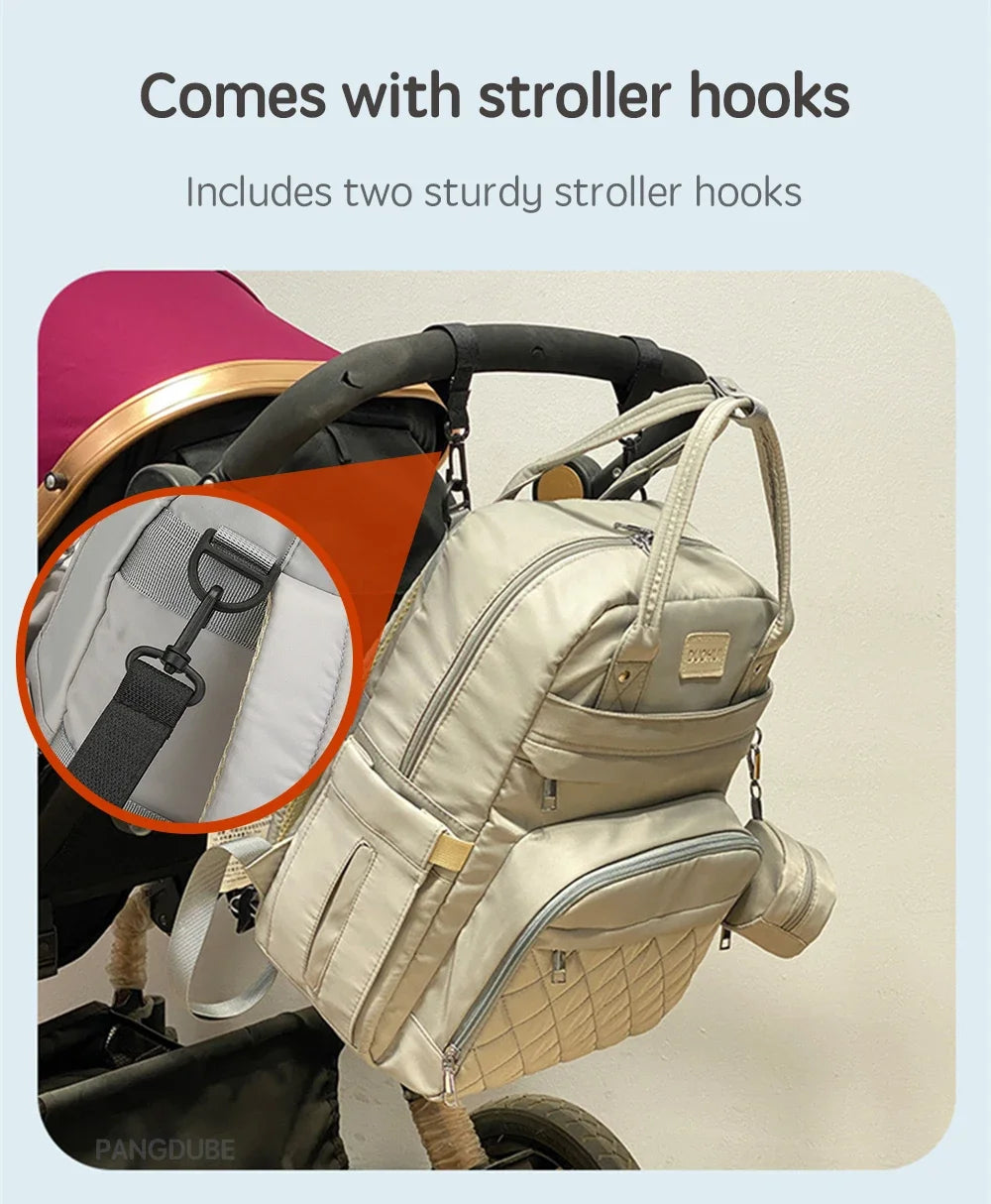 Mom Dad Backpack with Changing Pads Pacifier Bag Hooks for Stroller Maternity Mom Bag for Baby Accessories Diaper Bag