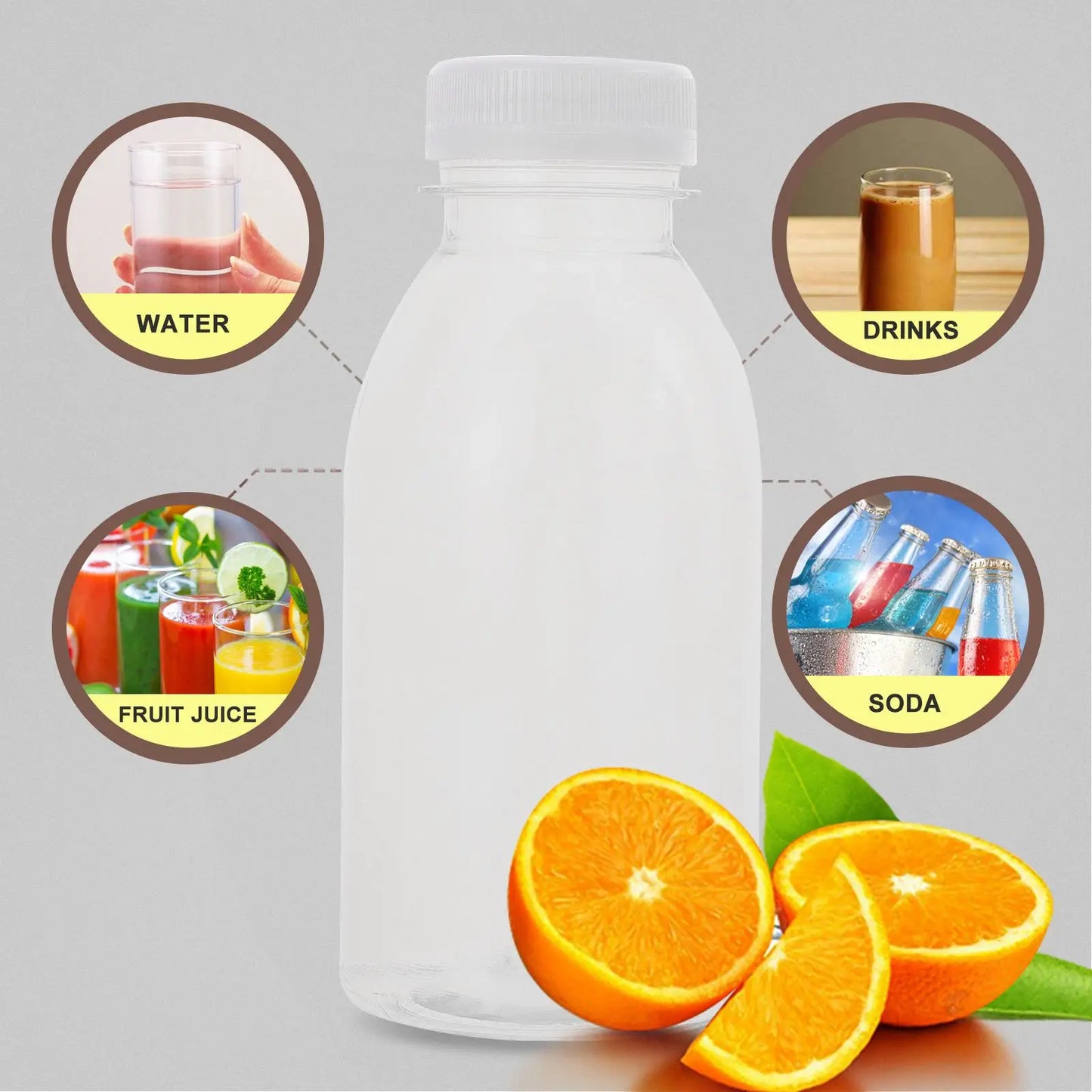 10pcs Beverage Bottle 300ml Juice Storage Kid Water Bottles Juice Kid Water Bottles Jug Kid Water Bottles Transparent Beverage