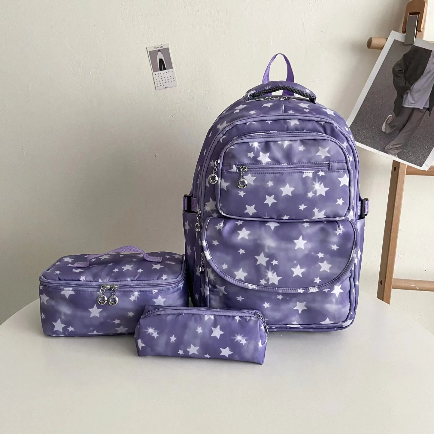 Children's Accessories Fashion Bags For Primary School Backpack Set Student Pencil Bag Food Bag Set Kids Bookbag 3pcs/Set