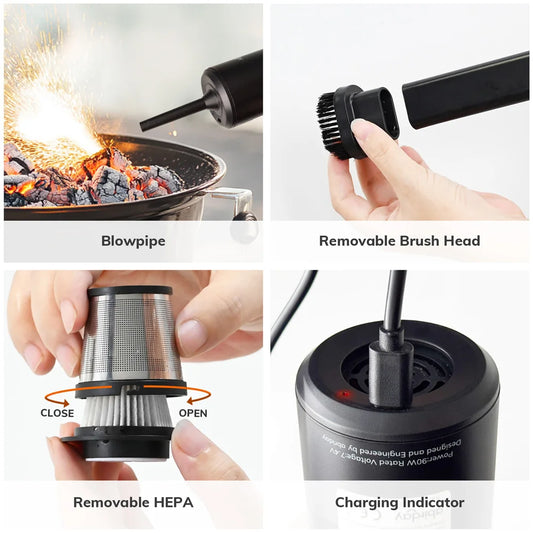 ABIRDAY Cordless Handheld Vacuum Cleaner for Laptop & Car,Portable & Multifunctional,USB Rechargeable,Strong Suction,Brushless