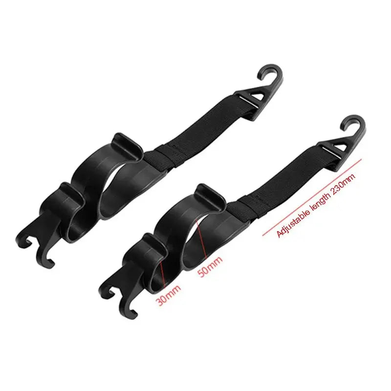 Multi-function 2pcs Rear Seat Headrest Hanging Hook Umbrella Holder Seat Back Storage Hook Auto Interior Tool Car Back Seat Hook