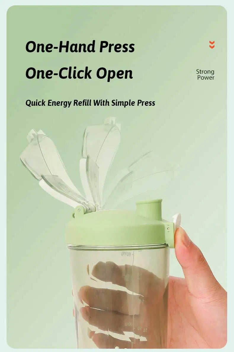 Portable Mixing Cup 600ml Protein Shaker Bottle Fully Automatic Blender Kettle USB Rechargeable Multipurpose for Gym Outdoor