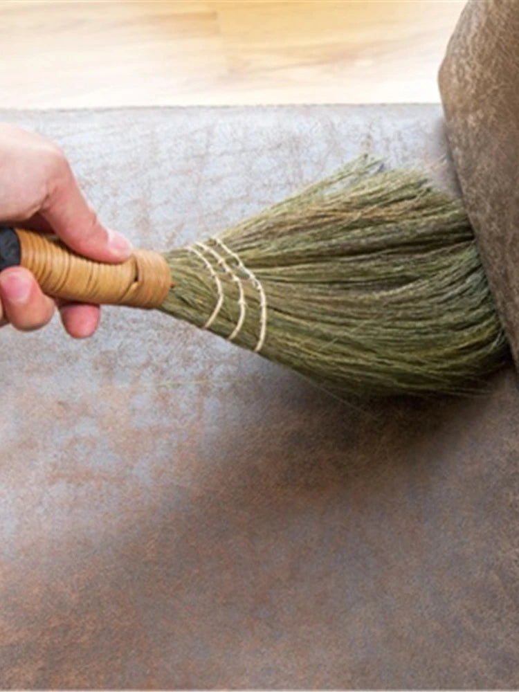 Retro Japanese Soft Hair Brooms Wood Floor Sweeping Straw Braided Household Floor Cleaning Household Floor Useful Cleaning Tools