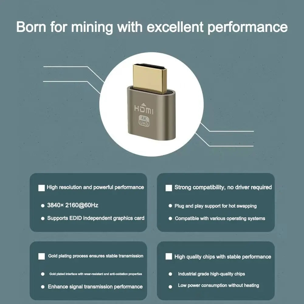 New 4K TV Streaming Device with Lights Dummy Plug Streaming Media Player HDMI-compatible Virtualizer