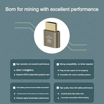 New 4K TV Streaming Device with Lights Dummy Plug Streaming Media Player HDMI-compatible Virtualizer