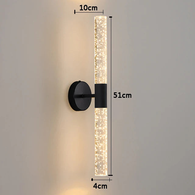 LED Light Modern Wall Light Bedroom Bedside Living Room Wall Lamp Crystal Rod Nordic Aisle Corridor Interior Lighting Fixture