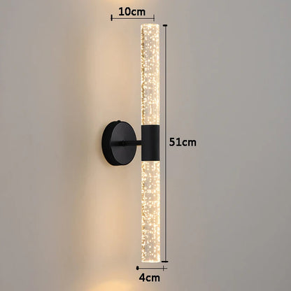 LED Light Modern Wall Light Bedroom Bedside Living Room Wall Lamp Crystal Rod Nordic Aisle Corridor Interior Lighting Fixture
