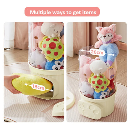 Doll storage Box Transparent Bucket Moistureproof Stuffed Animal Storage Tube Children's toy Organizer Home Organization