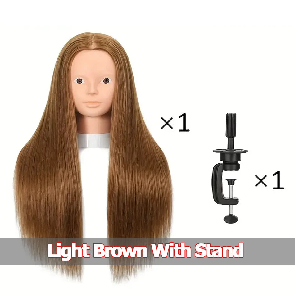 Cosmetology Mannequin Head with 80% Real Hair For Hairdresser Training Practice Long Straight Human Hair Mannequin Doll Head