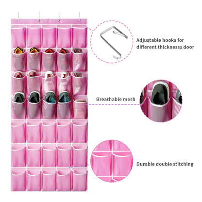 35 Pocket Wall-mounted Sundries Shoe Organiser Closet Storage Shoe Rack Mesh Pocket Clear Hanging Over The Door Shoe Organizers