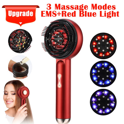 Electric Vibration Massage Comb Red Light Therapy Hair Growth Massage Scalp Brush Anti Hair Loss Liquid Oil Applicator Hair Care
