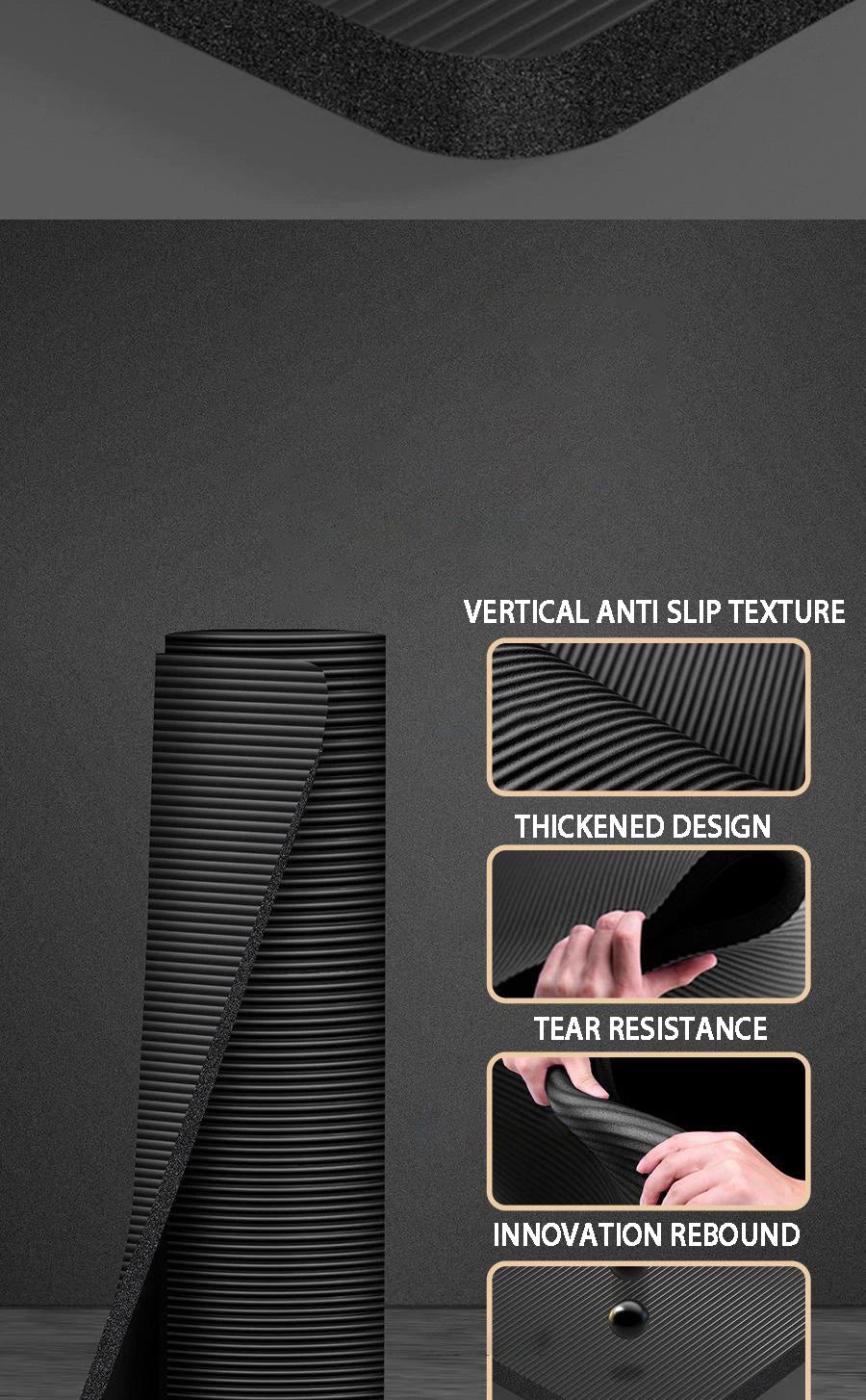 Yoga Mat Anti-skid Sports Fitness Mat Thick NBR Comfort Foam Yoga Matt For Exercise Yoga And Pilates Gymnastics Mat