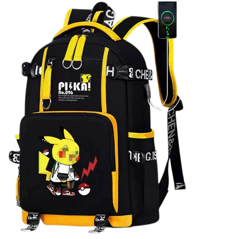TAKARATOMY Backpack Trolley School Bag Pikachu School Bag Stationery Storage Backpack Multifunctional Travel Bag School Season