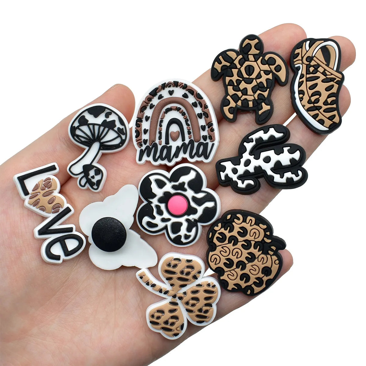 Leopard Print Shoe Charms for Crocs Pin Accessories Decoration Bracelet Wristband PVC Pin Women Party Gifts