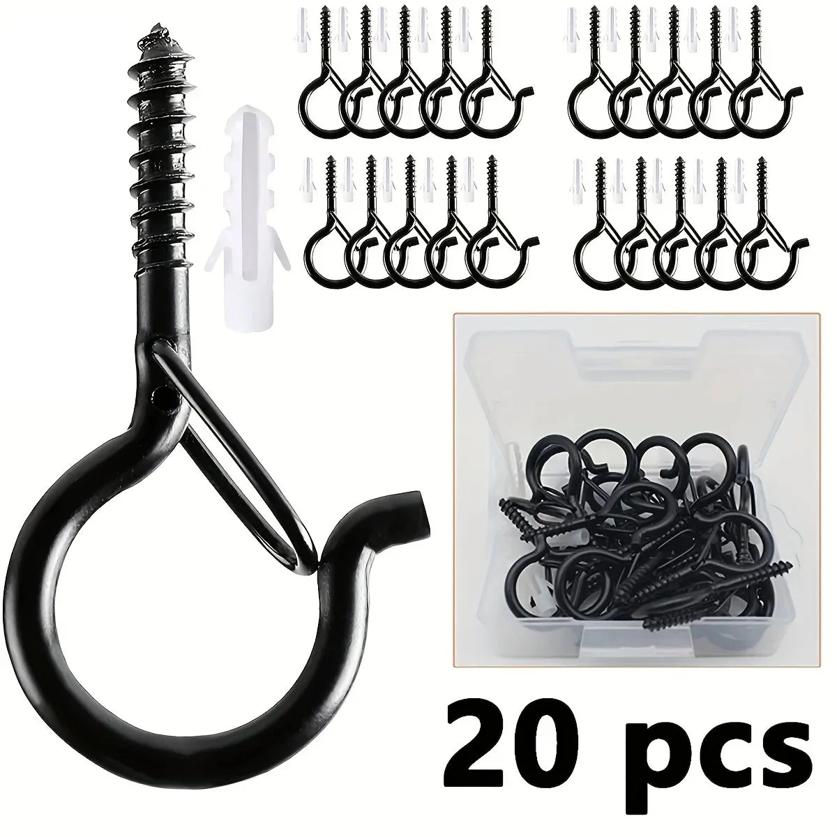 Hook screw, wall expansion screw hook, metal spring buckle hook Q-shaped spring hook screw hook