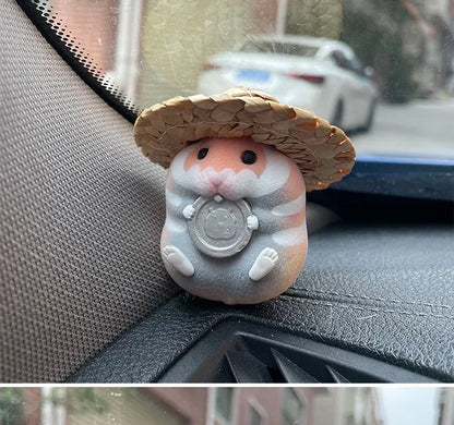 Home Decoration Cute Hatted Coin Hamster Luxury Home Decor For Car Interior Hanging Home Accessories Pendant desk decoration