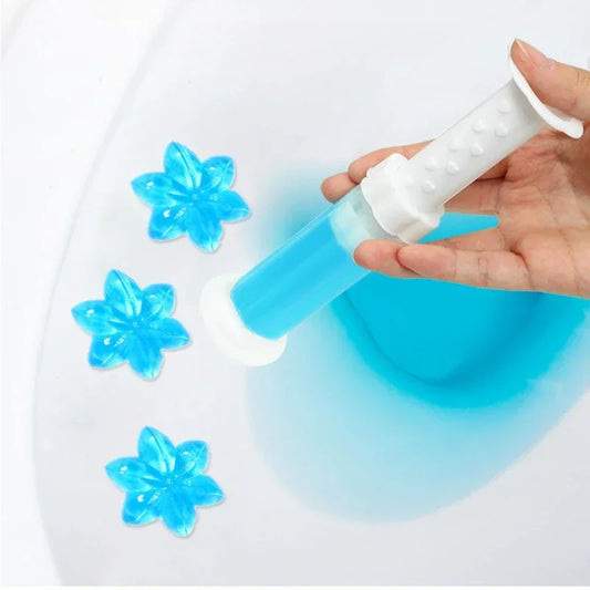 1Pcs Toilet Bowl Cleaner Gel Flower Petals-Long-Lasting Freshness,Odor Eliminator,Deodorizing Bathroom Stickers for Hygiene