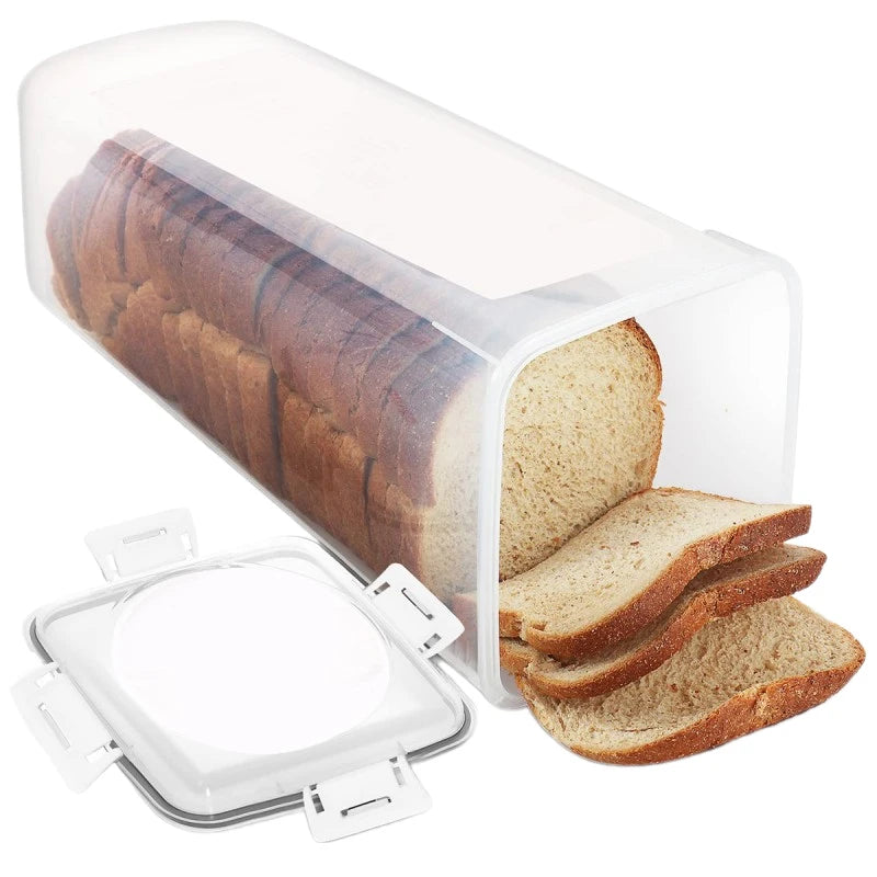 Bread Loaf Container Clear Airtight Bread Box With Lid Sandwich Bread Holder For Homemade Bread Tall Bread Saver For Kitchen