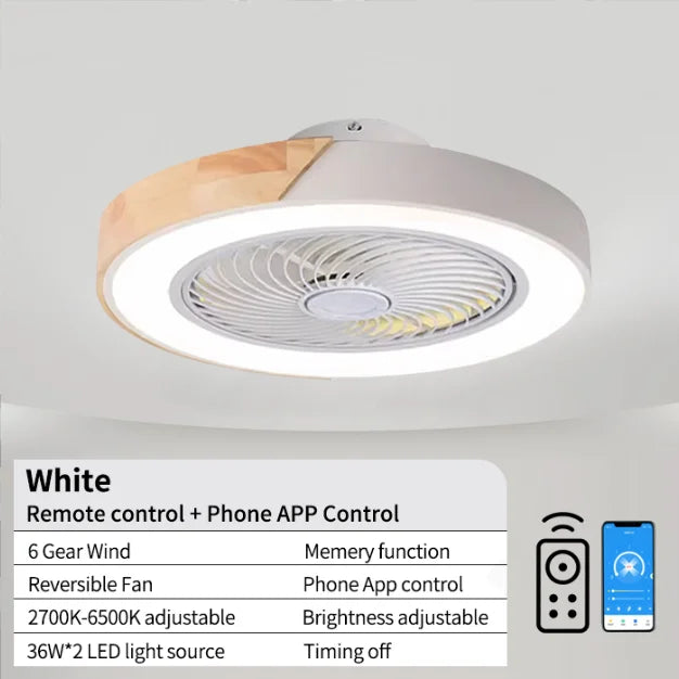 Smart Ceiling Fans With Light For Living Room Dining Room Blades Reversible 6 Speeds 52CM Fans Lighting 110V/220V