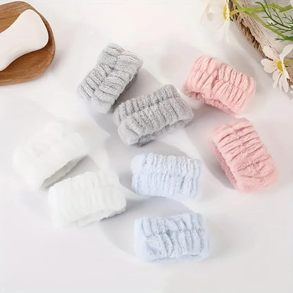 Headband Wrist Washband Scrunchies Cuffs For Washing Face, Towel Wristbands Hair Headband Face Wash Wristband For Women Girls Ma