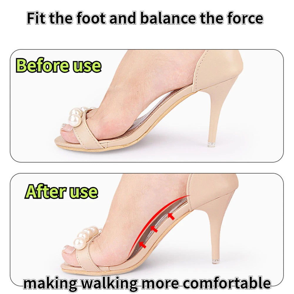 Anti Slip Sole Pads For High-Heels Arch Support Self-adhesive Sandals Insole Summer Comfortable Gel Insoles Silicone Cushion