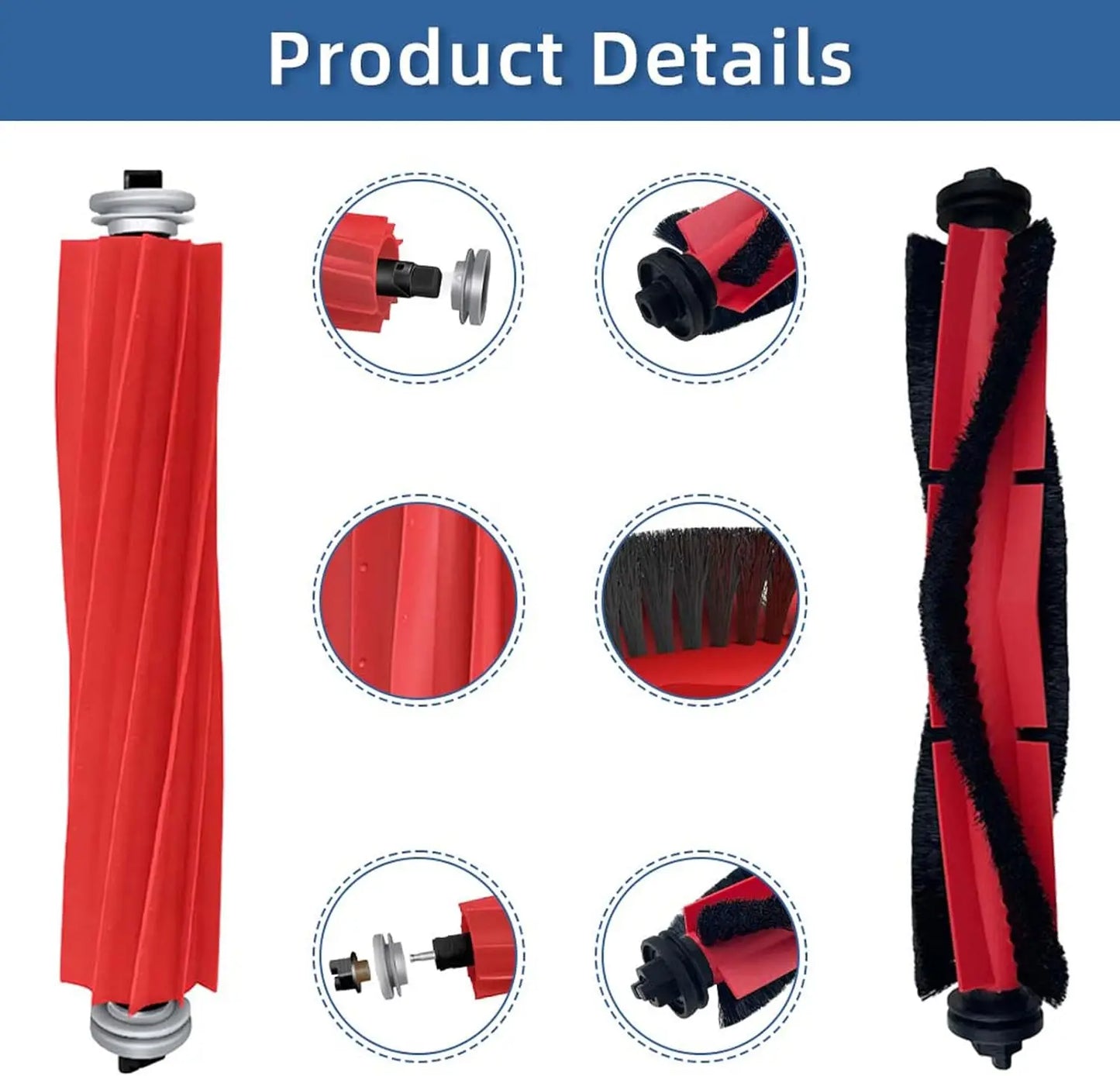 Original Roborock  Roller Brush Kit Compatible with Roborock qrevo s/pro, S7, S7 MaxV, Q5, Q7 Max Series Robot Vacuum Cleaners