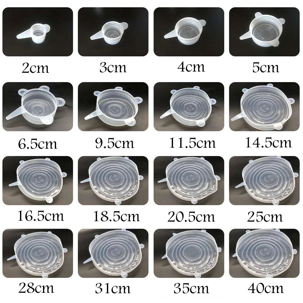 16 Sizes Silicone Stretch Lids Universal Lid Silicone Bowl Pot Lid Silicone Cover Pan Cooking Food Fresh Cover Microwave Cover