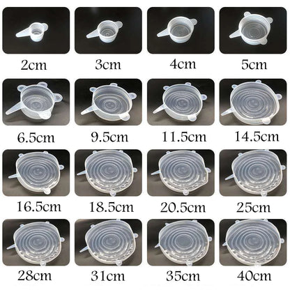 16 Sizes Silicone Stretch Lids Universal Lid Silicone Bowl Pot Lid Silicone Cover Pan Cooking Food Fresh Cover Microwave Cover