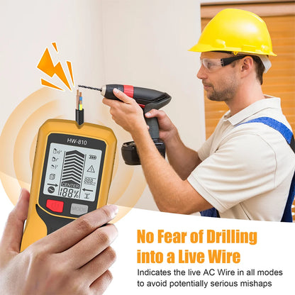 Handheld 6 in 1 Metal Detector Wall Finders Multifunction Wood Stud Finder Metal Pipes AC Wire Metal Depth Measure Floor Scanner