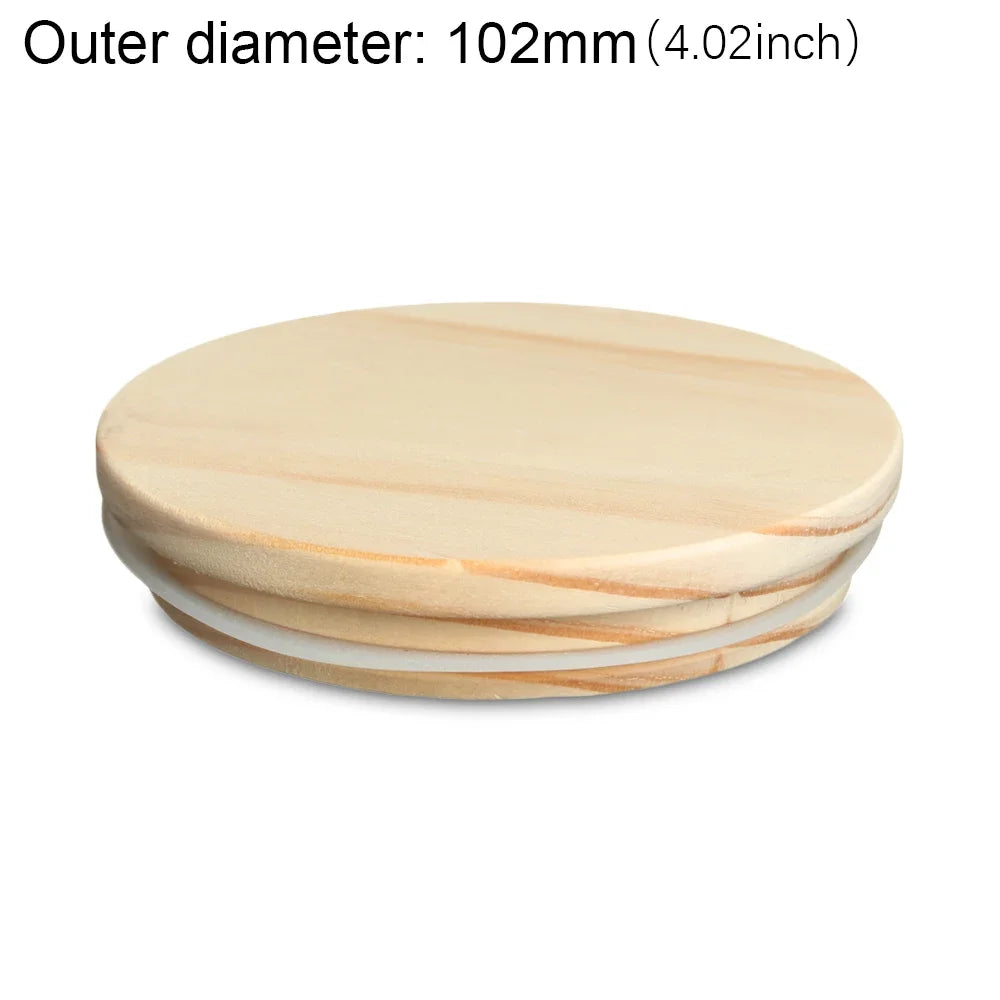 Wood Mason Jar Lid Reusable Canning Caps Various Sizes Bottle Sealing Caps Wide Mouth Cover Wood Lids Kitchen Organization