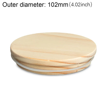 Wood Mason Jar Lid Reusable Canning Caps Various Sizes Bottle Sealing Caps Wide Mouth Cover Wood Lids Kitchen Organization