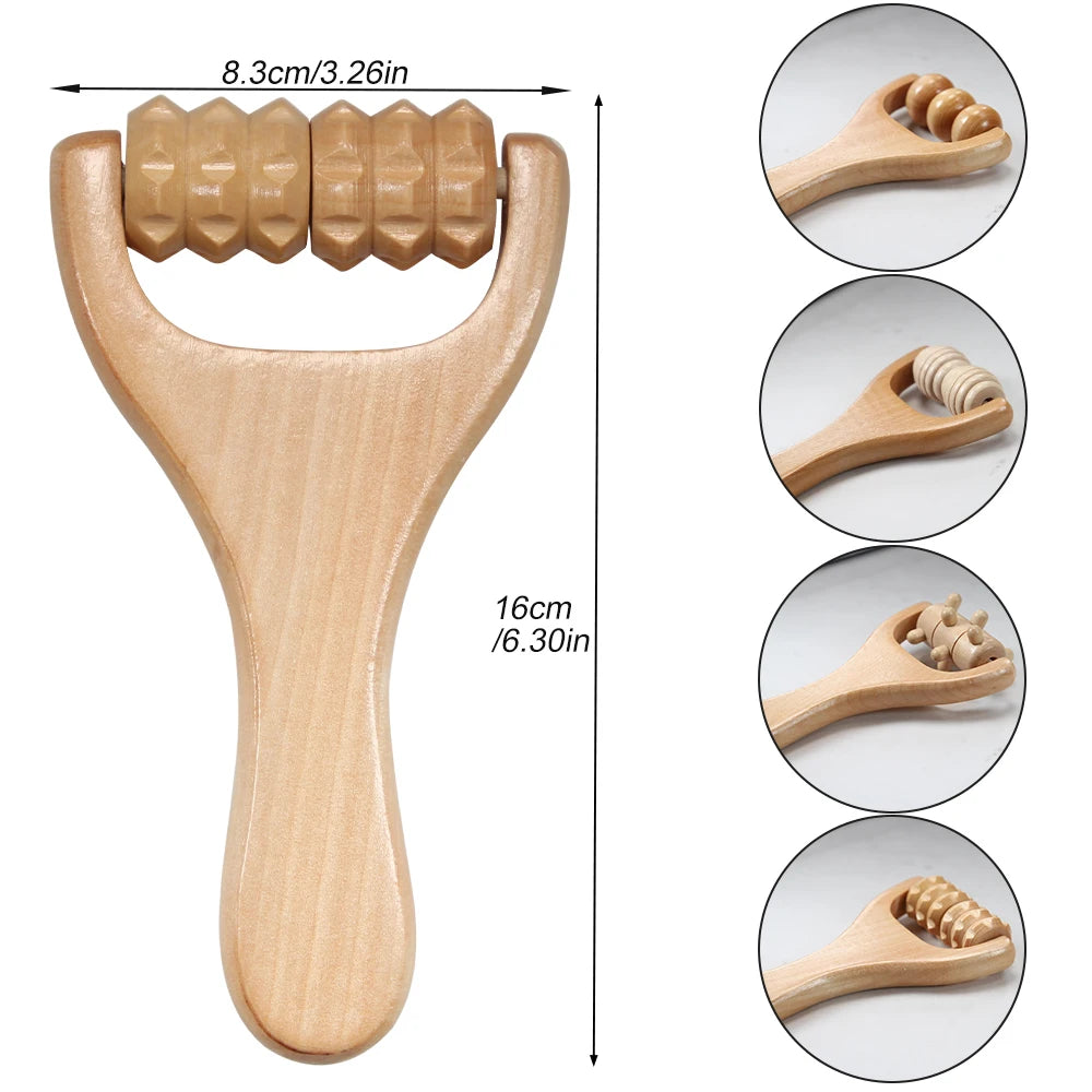 1Pcs Wooden Massage Roller,Multi-Functional Roller for Cellulite Reduction,Muscle Tension,Supports Skin Health,Full Body Roller