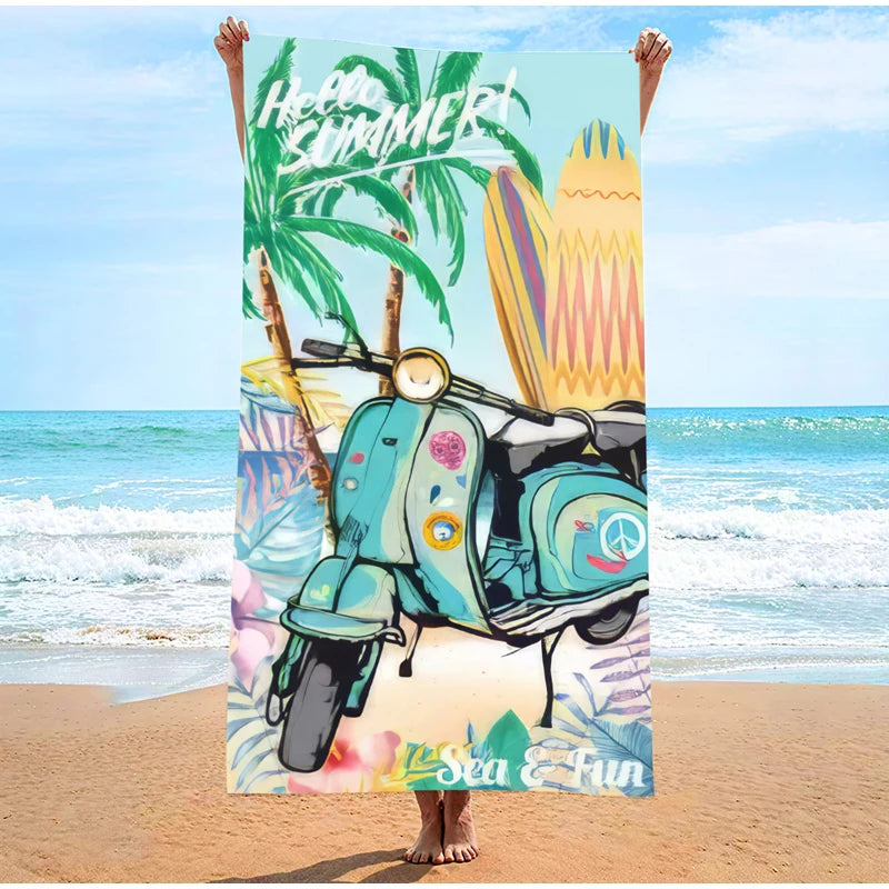 Oversized Rainbow Striped Beach Towel Vibrant Rainbow Colors Quick-Dry Microfiber Strong Wrap Design Beach & Pool Use Beach