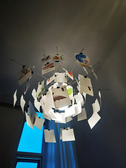 home decor Living room paper pendant lamp Zettel art DIY album card chandelier  creative room decorative led lights