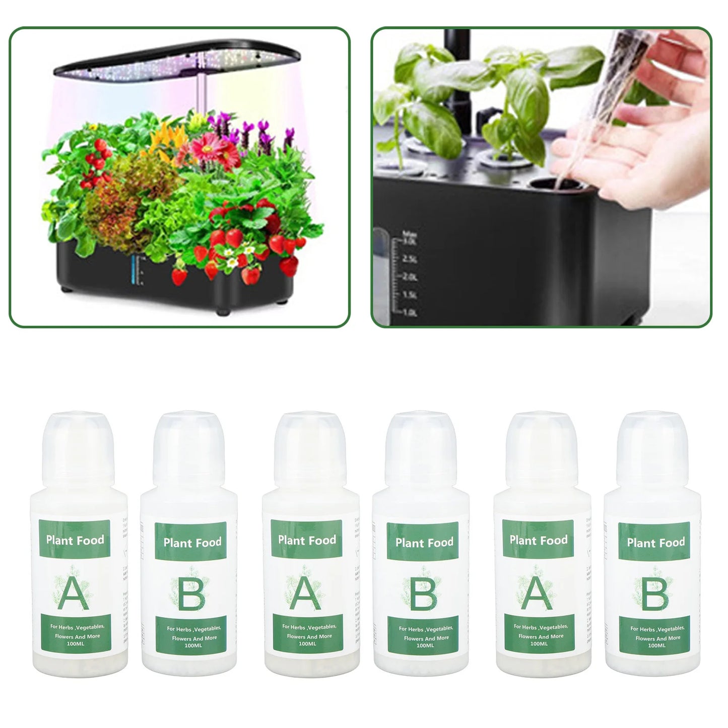 Plant Growing Nutrient 3 Set Hydroponic Plant Food Plant Growing Hydroponic Nutrients Indoor Plant Food for Vegetables Fruit