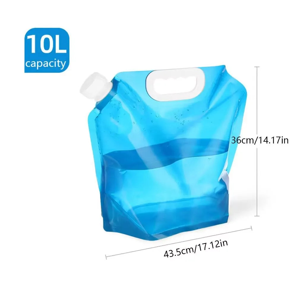 Outdoor Water Storage Bag 8L With Faucet Valve Travel Camping Food Grade Large Capacity Portable Foldable Plastic Water Bag