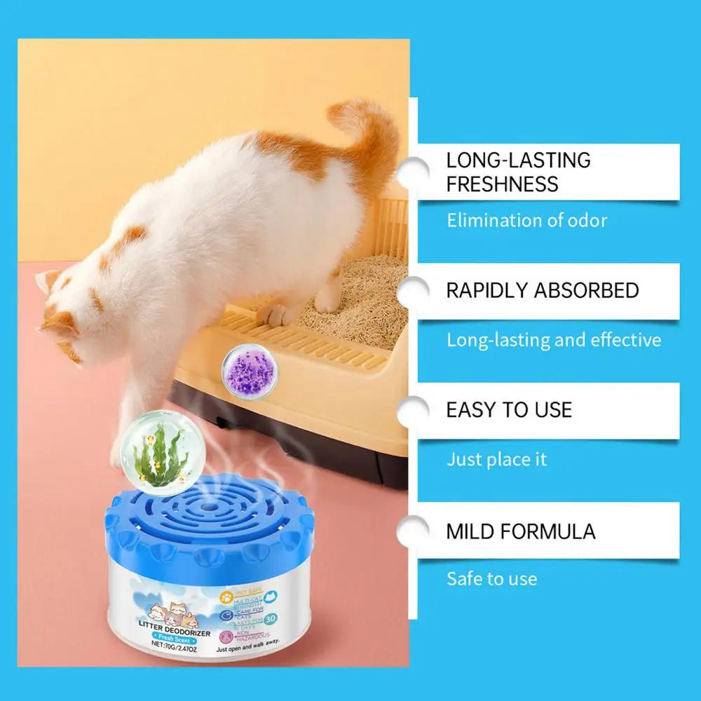 Litter Box Deodorizer Odor Eliminator Litterbox Deodorizer Cat Litter Scent Deodorizer Smell Eliminator Odor Absorber Gel