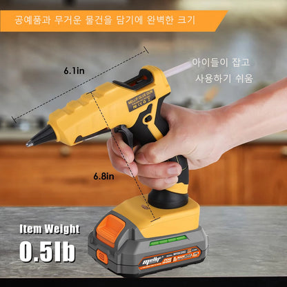 Cordless Hot Glue Gun Compatible with Dewalt 18V 20V Battery for Arts/Crafts/Diy/Repairs(Tool Only)with 30Pcs 7*150mm Glue Stick