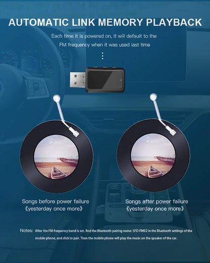 Car Bluetooth 5.3 FM02 Mini USB Transmitter Receiver with LED Display Handsfree Call Car Kit Auto Wireless Audio For Fm Radio