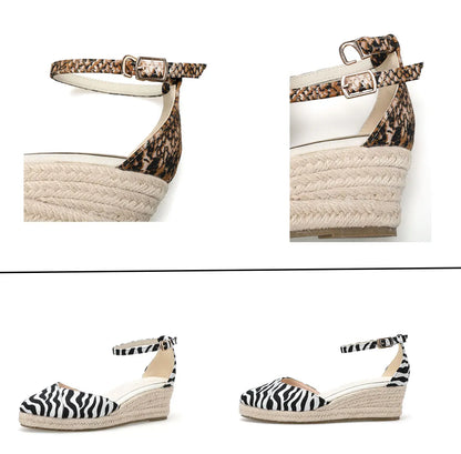Ladies Casual Wedges Summer New Platform Sandals Fashion High Heels Espadrilles Sandals Roman Buckle Sandals