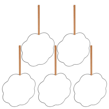 5 Pcs Iron Fan Frames Handmade Craft Tools Diy Silk Fans Wedding Vintage Round Fan Skeletons Hanfu Accessories Foldable Japanese