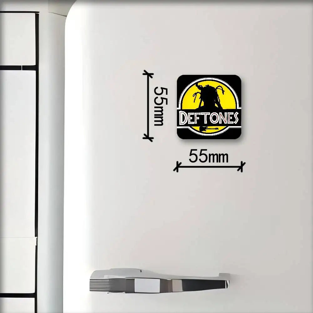 Deftones Music Fridge Magnet Creative Square Refrigerator Magnets Picture For Kitchen Office Whiteboard Home Decoration Gifts