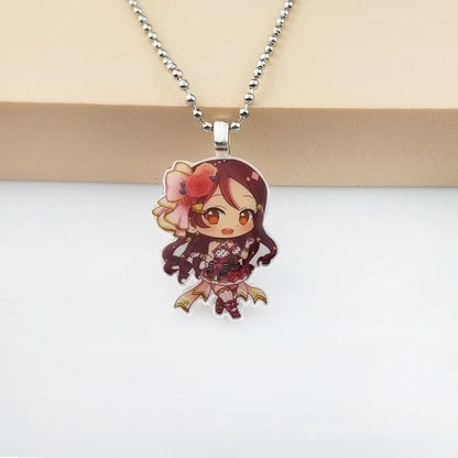 Cartoon Axolotl Acrylic Necklace Pendants Charms Resin Epoxy Handmade Crafts Jewelry Gifts