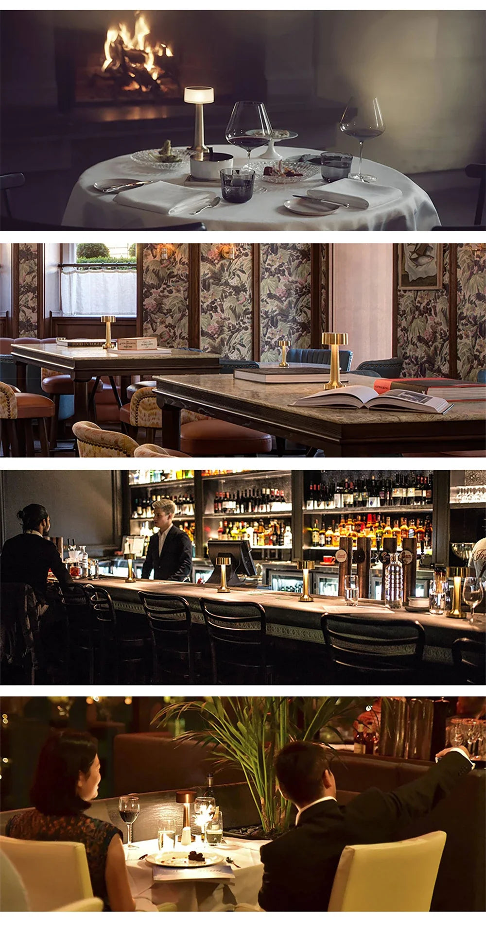 LED Table Light Metal Touch Desktop Decorative Lamp Rechargeable Night Lights For Bar Coffee Table Restaurant Decoration Light