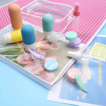 16Pcs Travel Bottle Set Leak-Proof Container Portable Refillable Toiletries Shampoo Conditioner Lotion Liquid Empty Bottles