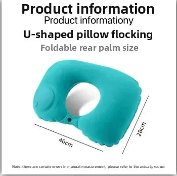 Pressurized inflatable U-shaped pillow, a magical travel neck pillow that is portable, flocked outdoor U-shaped neck pillow.pvc