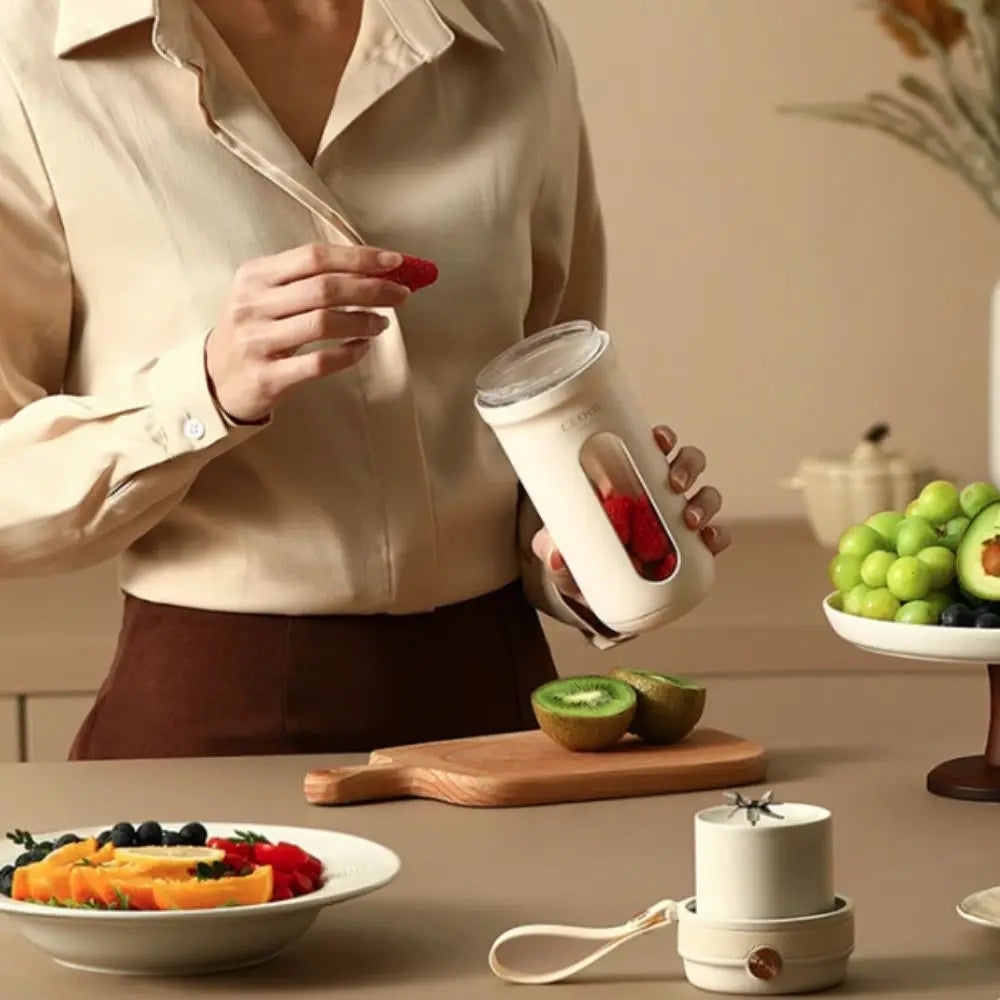 4/10 Blades Fruit Blender Cup with Detachable Straw USB Rechargeable Smoothie Maker Cup 350ML Mini Ice Crusher Office