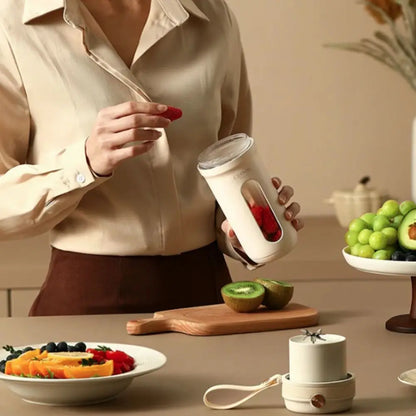 4/10 Blades Fruit Blender Cup with Detachable Straw USB Rechargeable Smoothie Maker Cup 350ML Mini Ice Crusher Office