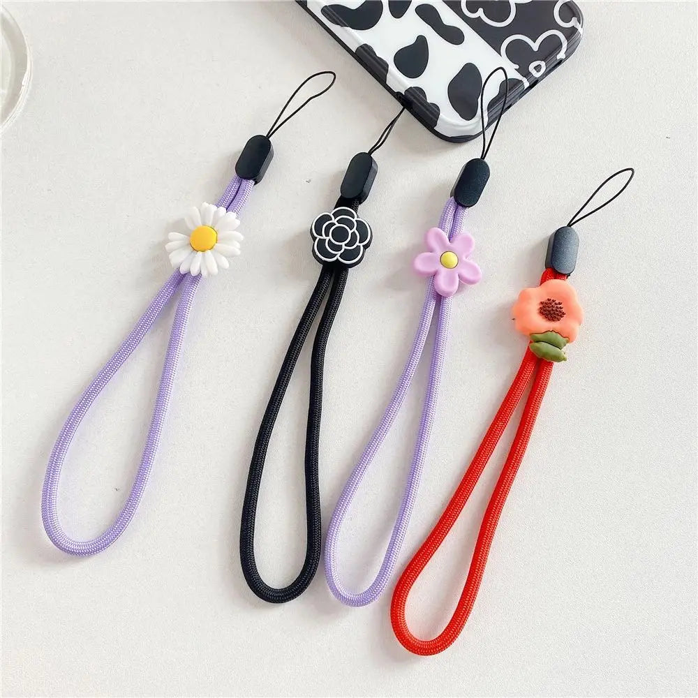 Strap Phone Charms Keys Short Rope Hanging Rope Flowers Phone Strap Phone Hanging Rope Mobile Phone Lanyard Wrist Hand Lanyard