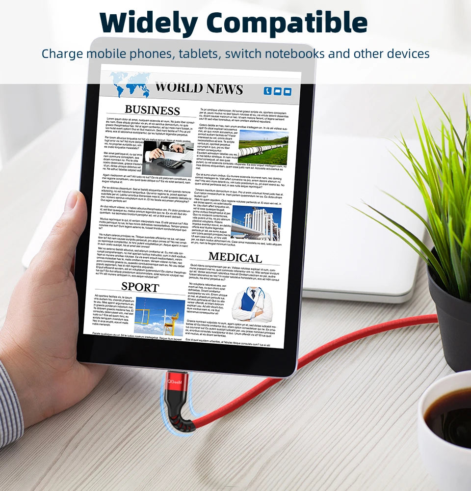 QGeeM 3A USB C Cable USB Type C Cable for Xiaomi OPPO Realme Poco Oneplus Redmi Phone Charger Fast Charge Charger Type C Cable